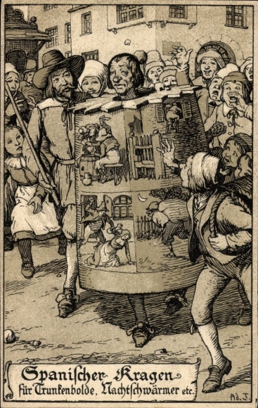 Artist Chromo-Litho Jodolfi, Spanish Collar, For Drunkards, Night Owls