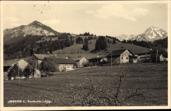Postcard Imberg Sonthofen in the Oberallgäu district of Swabia, view of the town
