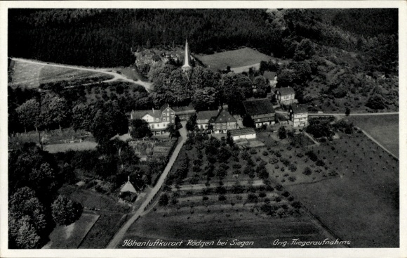 Postcard Rödgen Obersdorf Wilnsdorf in Siegerland, aerial photograph