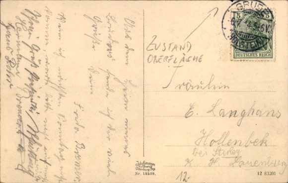 Postcard Grube in Holstein, street section