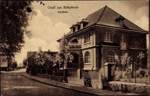Postcard Ritterhude Lower Saxony, pharmacy