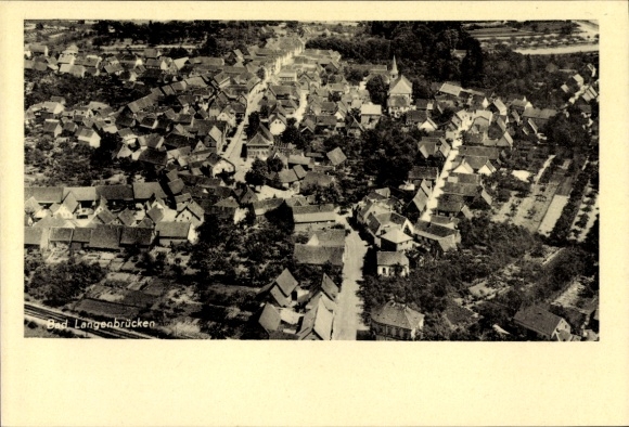 Postcard Langenbrücken Bad Schönborn in Baden, aerial photograph