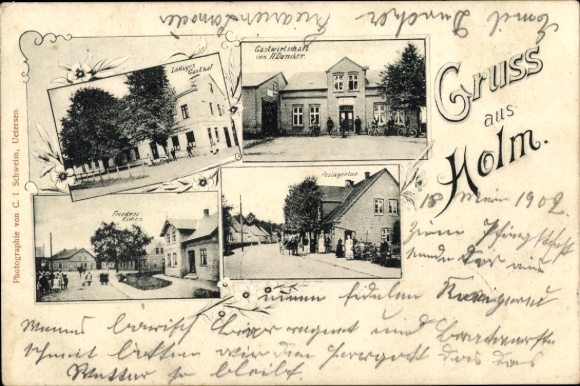 Ak Holm in Holstein, Gastwirtschaft, Ortsansichten