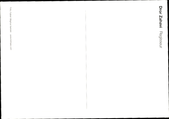 Postcard film director Dror Zahavi, autograph