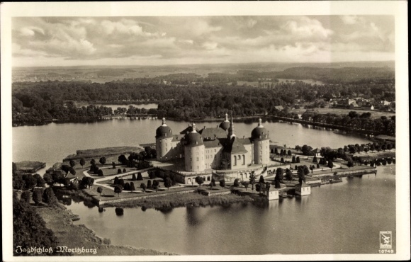 PC Moritzburg Sachsen, aerial photo of the hunting lodge, handle 10749