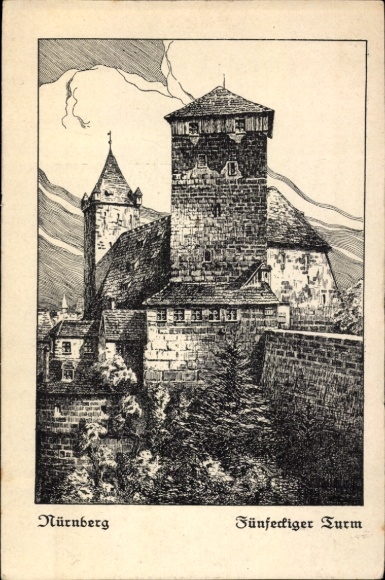 Künstler Ak Schmigalle, V., Nürnberg, Fünfeckiger Turm