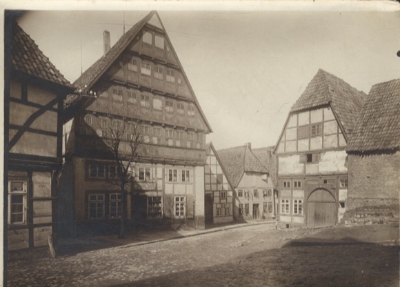 Original photo of Salzuflen in North Rhine-Westphalia, houses in Mühlenstraße, around 1900