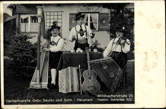 Ak Hausham in Oberbayern, Heimatkapelle Gebr. Saurer und Sohn, Miesbacher Str. 25