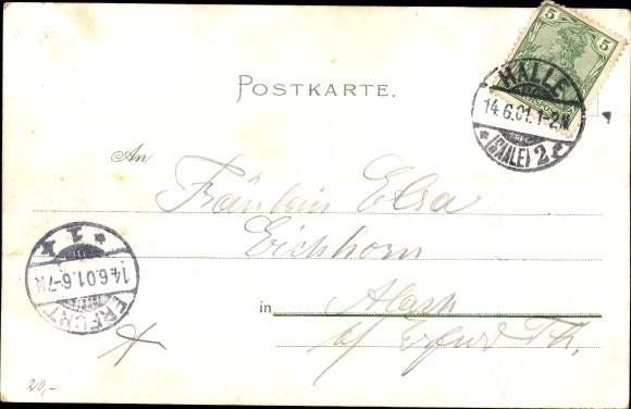 litho Halle an der Saale, Landbouwtentoonstelling 1901, Spirit Lokomobile, Altmann-systeem