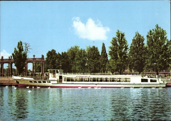 Postcard Potsdam, VEB Verkehrsbetriebe, Weiße Flotte, MS Strandbad Ferch