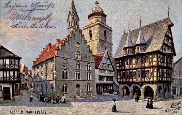Kunstenaarsbriefkaart Beraud, N., Alsfeld in Hessen, marktplaats