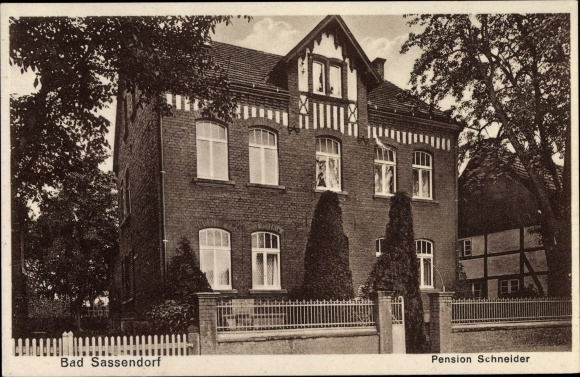 Postcard Bad Sassendorf in the district of Soest, Pension Schneider