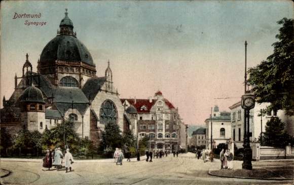 Postcard Dortmund in the Ruhr area, Synagogue