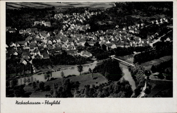 Ak Neckarhausen in Baden, Luftaufnahme