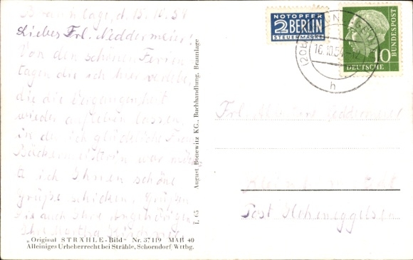 Postcard Braunlage in the Upper Harz, aerial photo