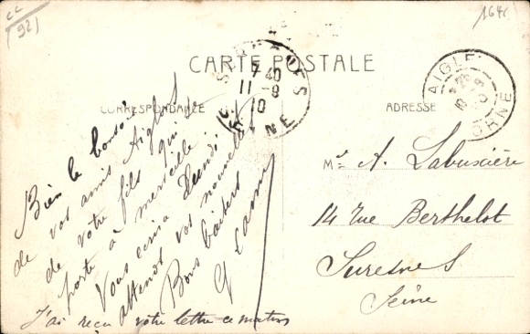 Postcard Suresnes Hauts de Seine, Rue de Seine, Inondations en Janvier 1910