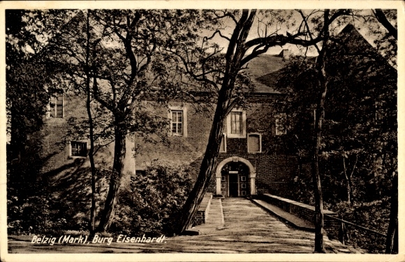 Ak Belzig Brandenburg, kasteel Eisenhardt, ingang
