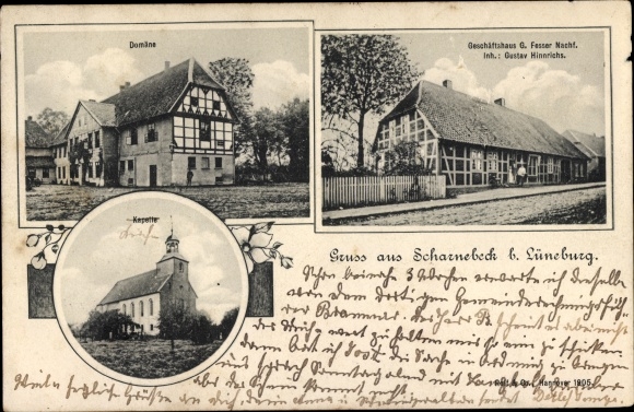 Ak Scharnebeck op de Lüneburger Heide, domein, kapel, bedrijf