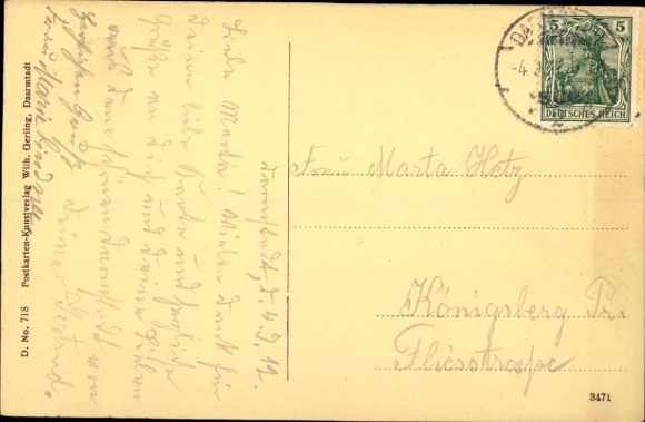 Postcard Darmstadt in Hesse, artists' colony, Russian chapel with Christiansengarten