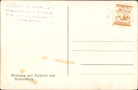 Artist PC Vienna 19 Döbling Grinzing, 10. German singers&#39; federal festival 1928, Kahlenberg