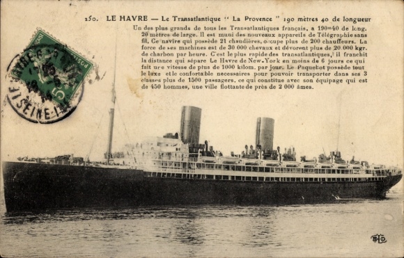 Picture Le Havre Seine Maritime. The picture shows a large ship moored in the harbor. It is black...