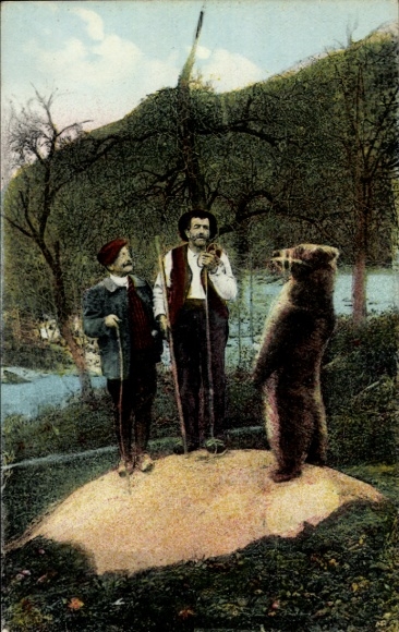 CPA Tableaux Pyrenees, Dompteurs d'ours de l'Ariege