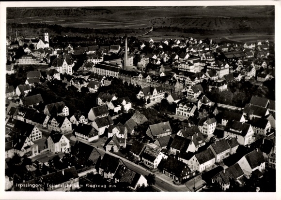 Postcard Trossingen auf der Baar, aerial photograph