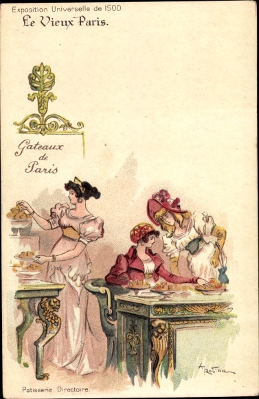 Artist Chromo-Litho Robida, A., Exposition Universelle de 1900, Patisserie Directoire