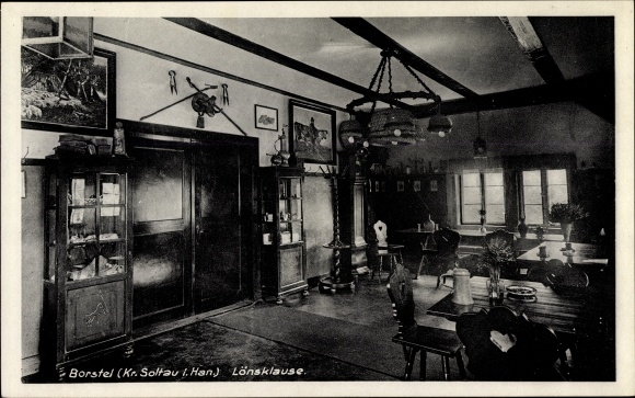 Postcard Borstel Bispingen Lüneburger Heide, Pension Lönsklause, interior view