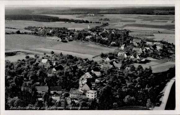 Ak Illertissen in Schwaben, Fliegeraufnahme, Kurhotel Bad Brandenburg