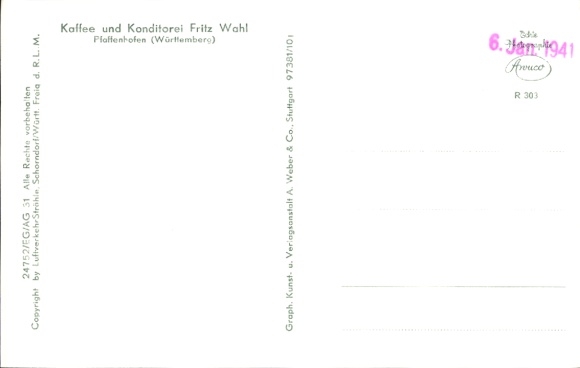 Postcard Pfaffenhofen in Württemberg, aerial photograph