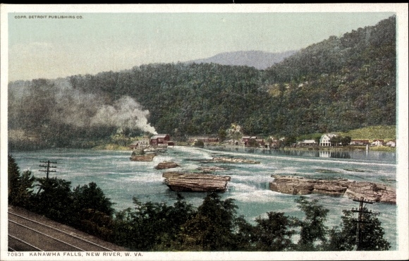 Ak West Virginia de V.S., Kanawha-Dalingen, Nieuwe Rivier