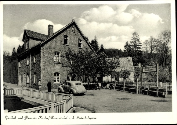 Ak Hunswinkel Meinerzhagen im Märkischen Kreis, Gasthof Pension Köster