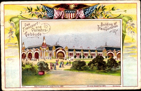 Postcard Saint Louis Missouri USA, World's Fair 1904, Transport and Traffic Building