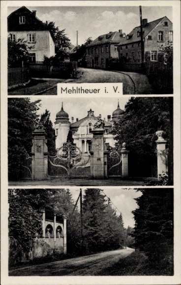 Ak Mehltheuer Rosenbach im Vogtland, Teilansichten, Straßenpartien