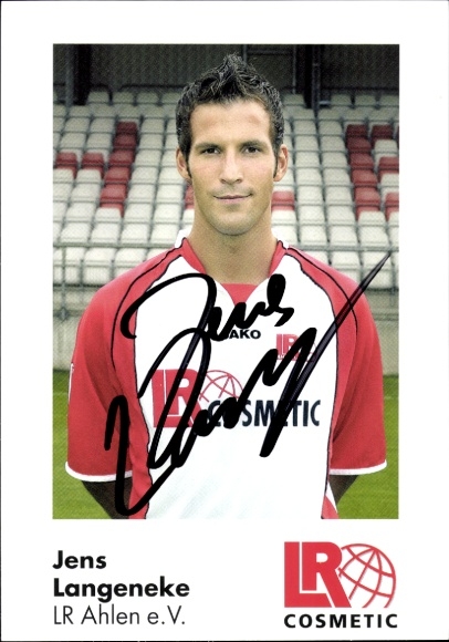 Autogrammkarte Fußballer Jens Langeneke, Rot Weiss Ahlen, Autogramm