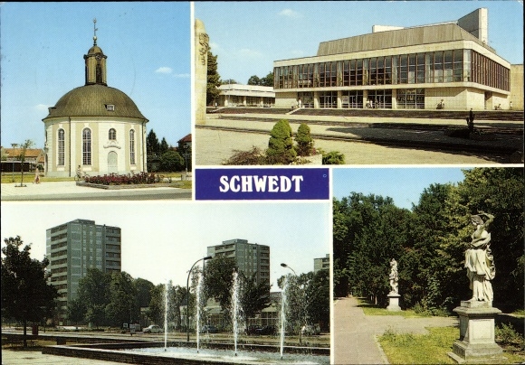 Postcard Schwedt an der Oder, Berlischky Pavilion, Kulturhaus, Leninallee, Stadtpark