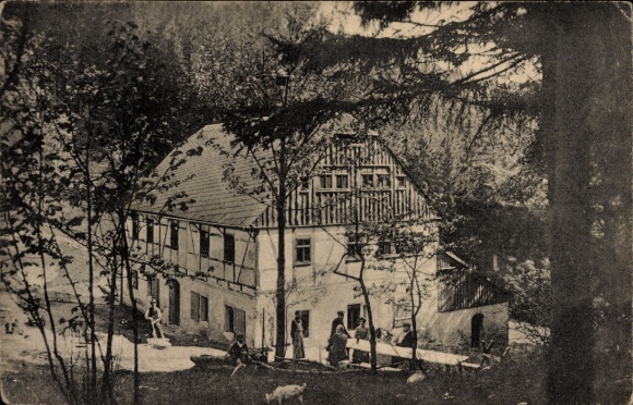 Postcard Ansprung Marienberg in the Erzgebirge, Hüttstadtmühle youth hostel