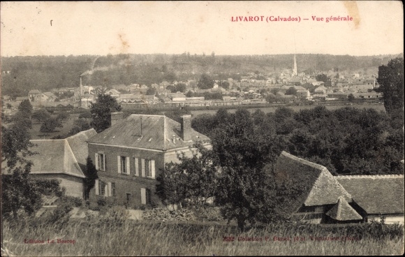 Ak Livarot Calvados, vue générale, Panorama