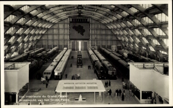 Zdjęcie Bruksela, Wystawa Światowa 1935, Grand Palais, widok wnętrza, koleje