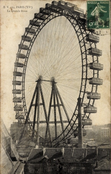 Postcard Paris France, Ferris wheel