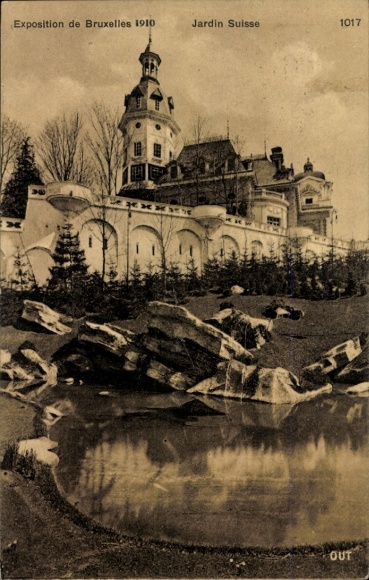 Postcard Brussels Brussels, Exhibition 1910, Swiss Garden