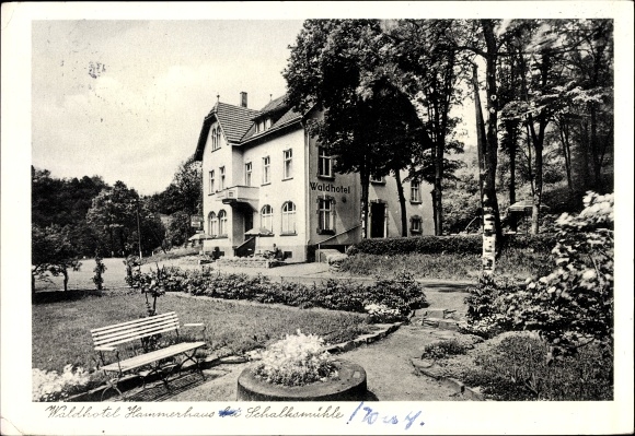 Postcard Schalksmühle in Sauerland, Waldhotel Hammerhaus, owned by Friedrich Franke