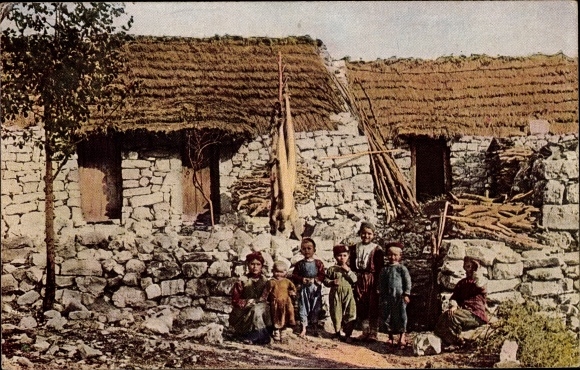 Postcard Balkan, Montenegro, Montenegrin Farmhouses, Children