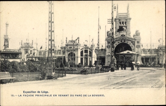 Postcard Liège, Liège, Wallonia, Exhibition 1905, main facade of the Parc de la Boverie