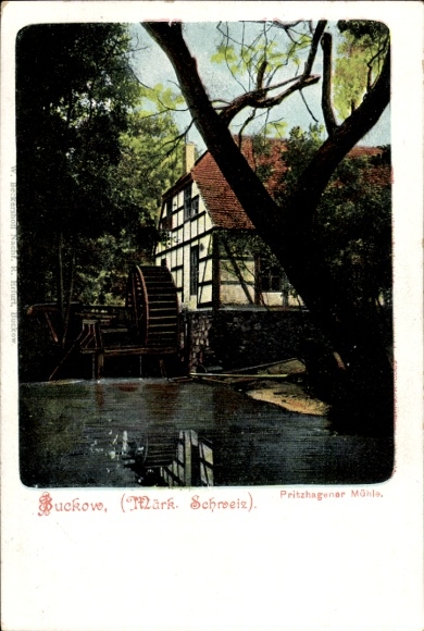 Ak Buckow in der Märkischen Schweiz, Pritzhagener Mühle, Wassermühle