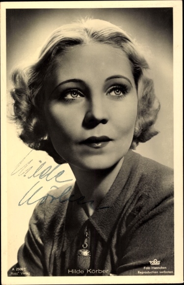 Ak Schauspielerin Hilde Körber, Portrait, Ross Verlag A 2506 1, Autogramm