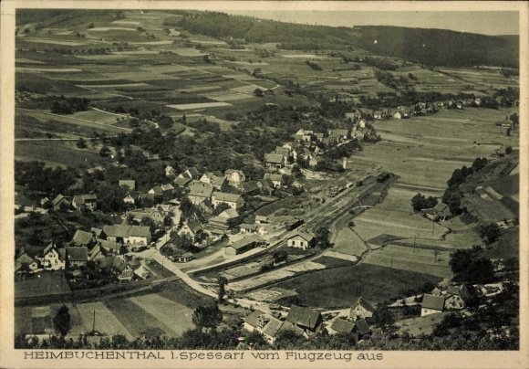 Postcard Heimbuchenthal in the Spessart, aerial photograph