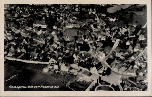 Postcard Herzogenaurach in Middle Franconia, aerial photograph