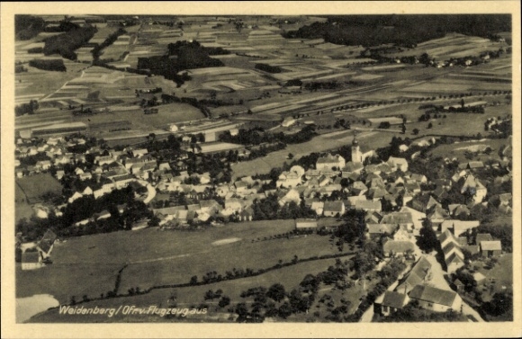 Postcard Weidenberg in Upper Franconia, aerial photograph